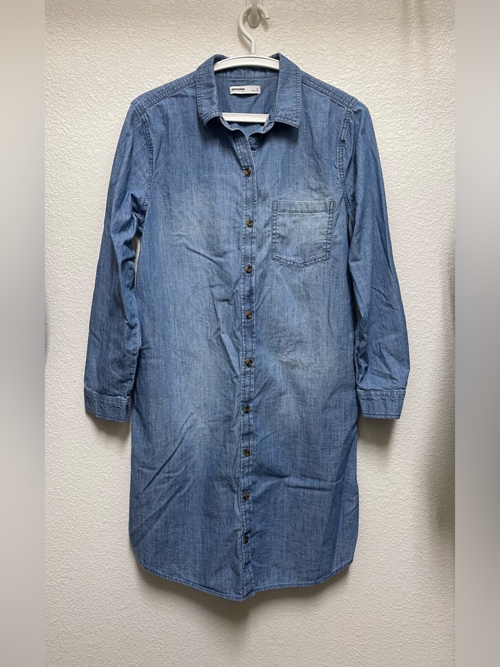 SONOMA Goods for Life Chambray Light Wash Denim Shirt Dress Women’s Size M